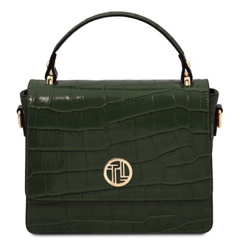 Croque - Croc print leather handbag